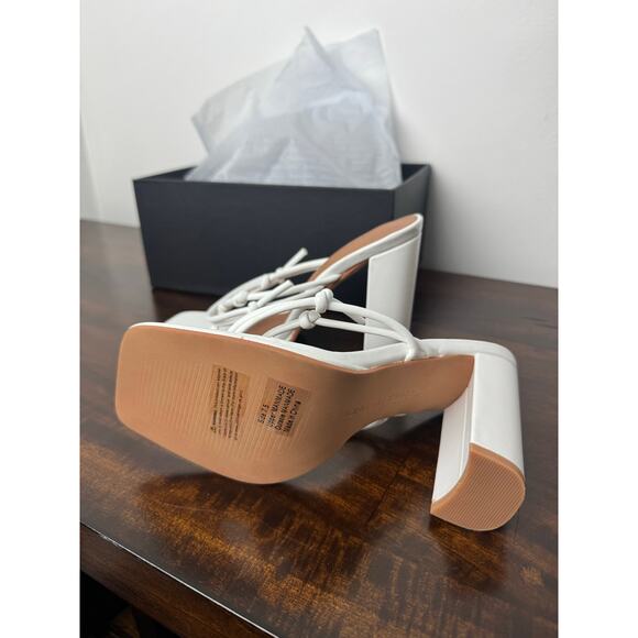 Strappy Block Heel Sandals, White, 7.5 Gabrielle Union x FTF NIB - Picture 4 of 11